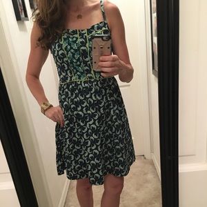 LC Lauren Conrad blue & green floral dress sz 6